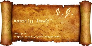 Vaszily Jenő névjegykártya